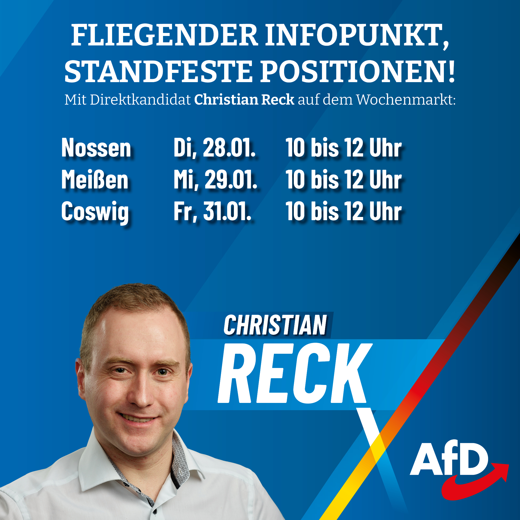 Fliegender Infopunkt, standfeste Positionen!